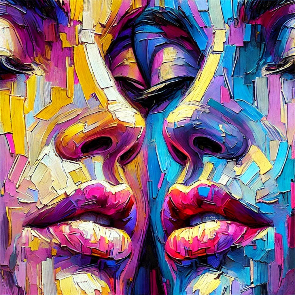 Vibrant Contrast Faces Canvas