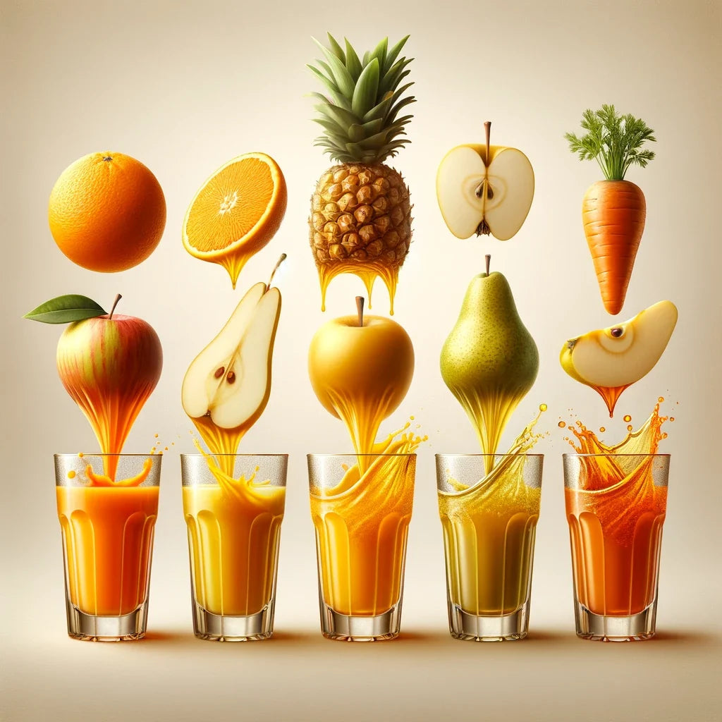 Vibrant Fruit Juice Symphony Canvas