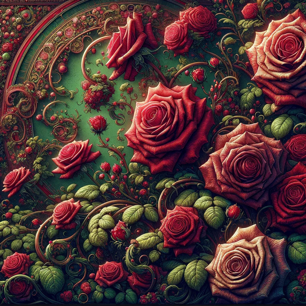 Victorian Rose Embrace Cotton Cushion