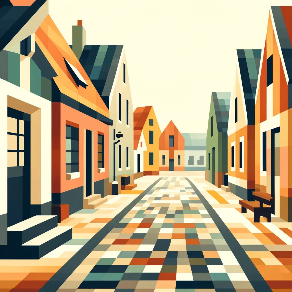 Village Geometry Canvas