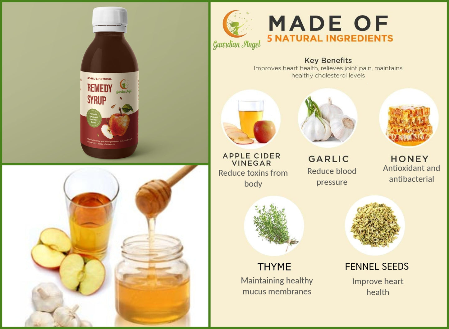 Angel's Natural Remedy Syrup - Vinegar, Garlic & Honey