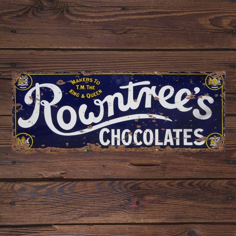 Vintage Effect Rowntrees Chocolates Metal Advertising Sign