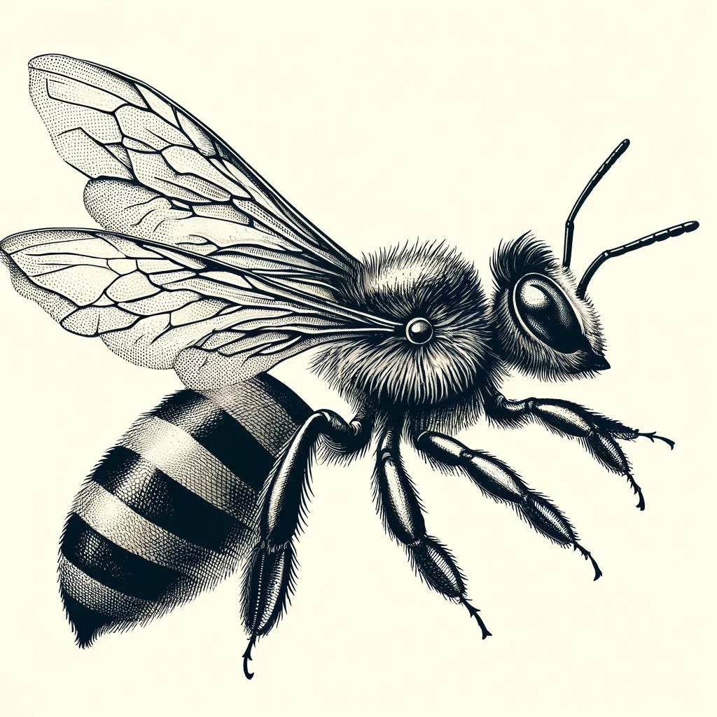 Vintage Bee Anatomy Illustration Canvas