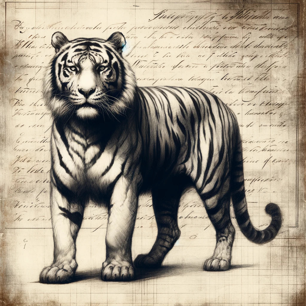 Vintage Tiger Study Canvas