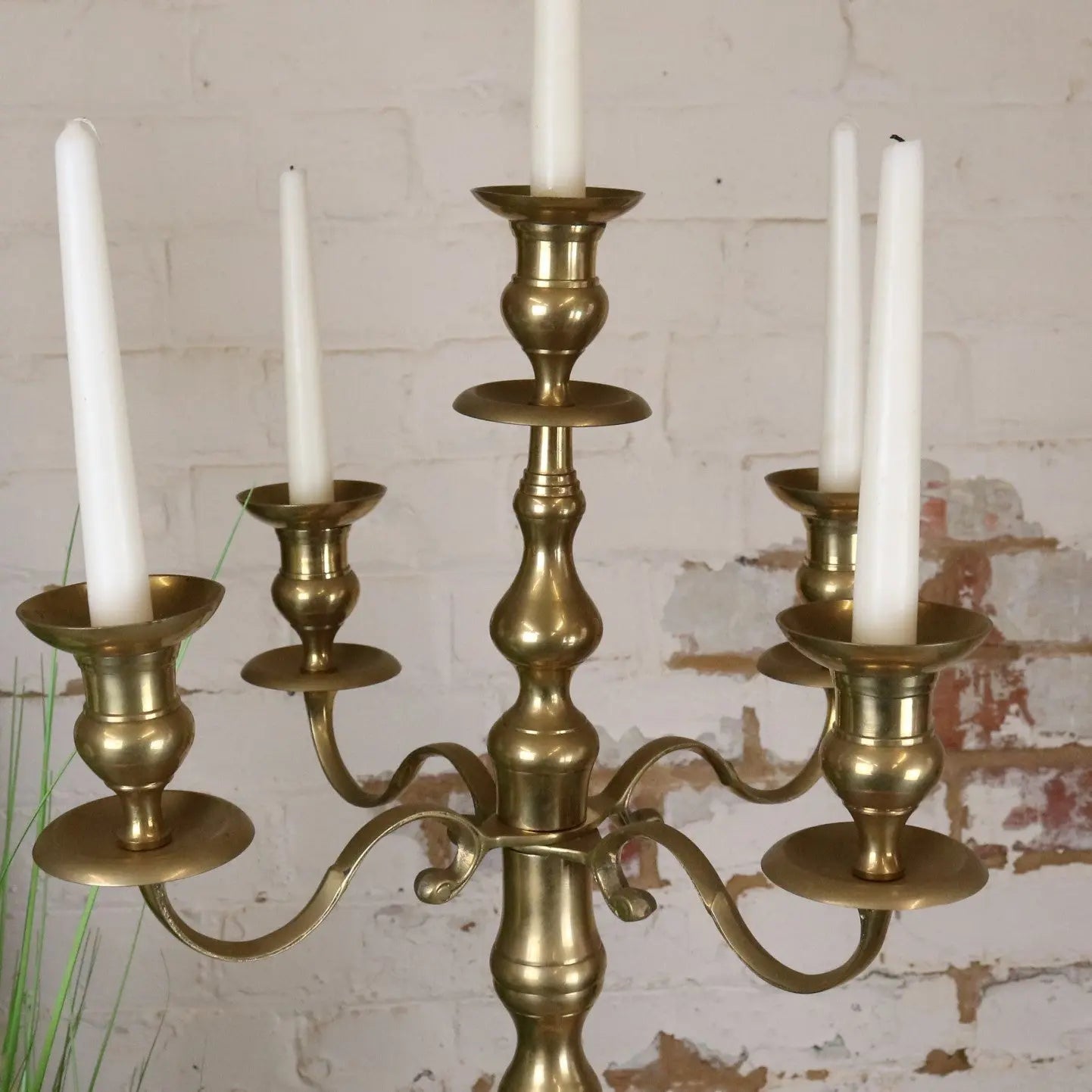 Vintage Brass Candelabra 100cm 5 Candle