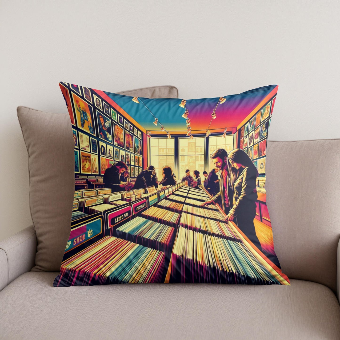 Vinyl Revival Cotton Cushion
