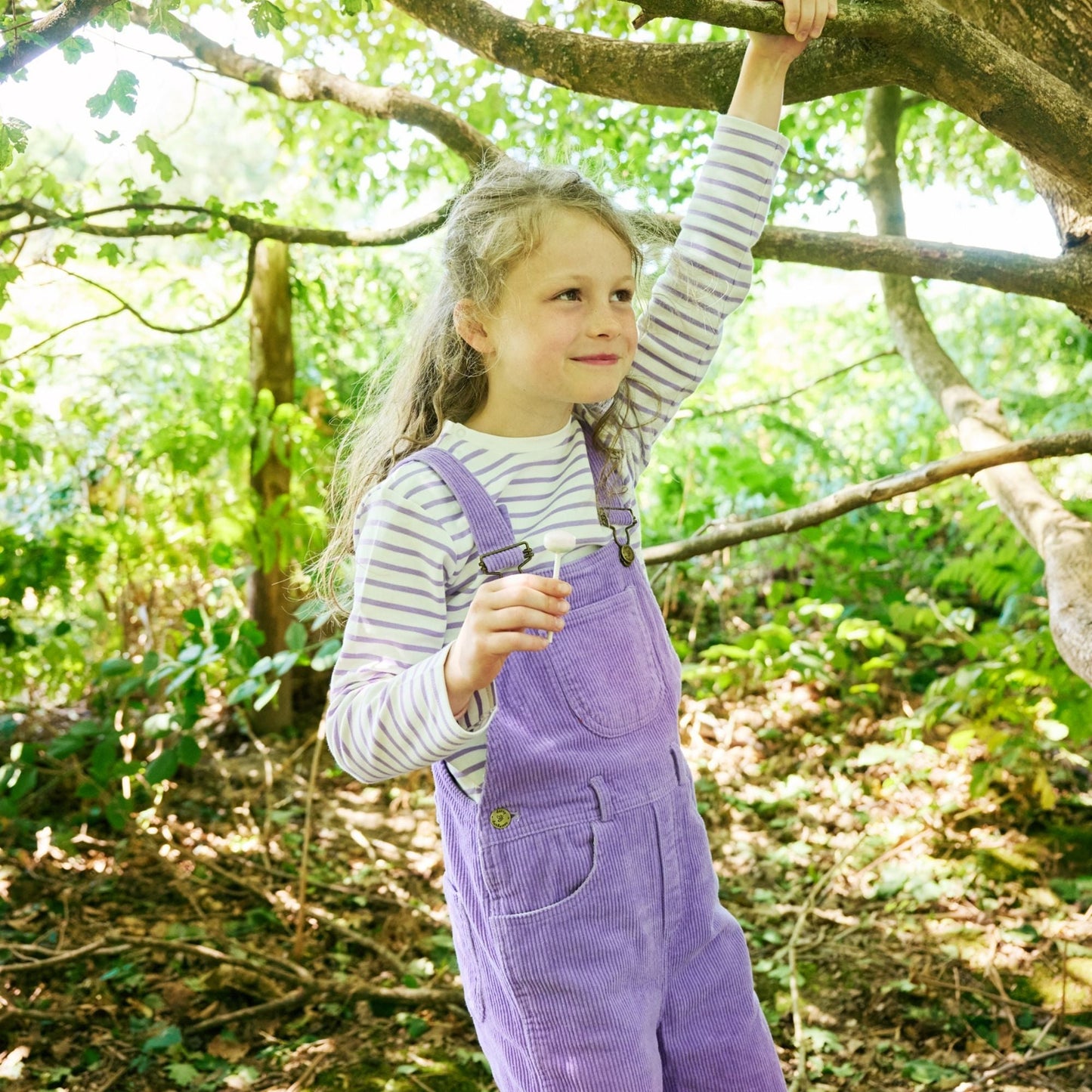 Violet Chunky Cord Dungarees