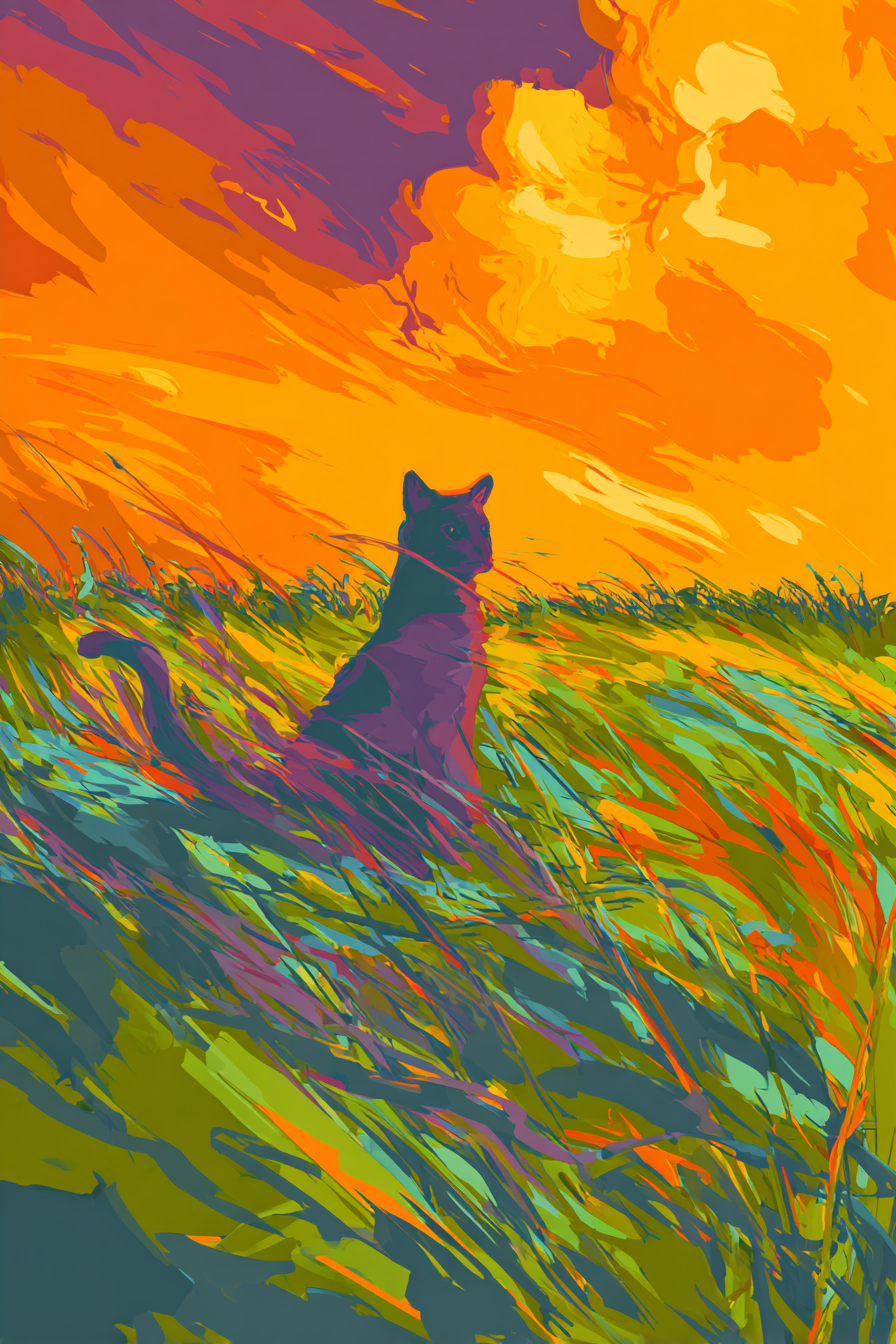 Violet Cat Wilderness Canvas