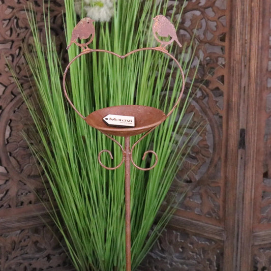 Virala Heart Shape Bird Feeder Rusted Metal Finish