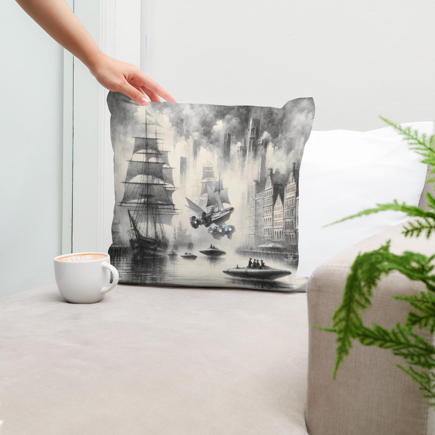 Timeless Harbor Echoes Cotton Cushion