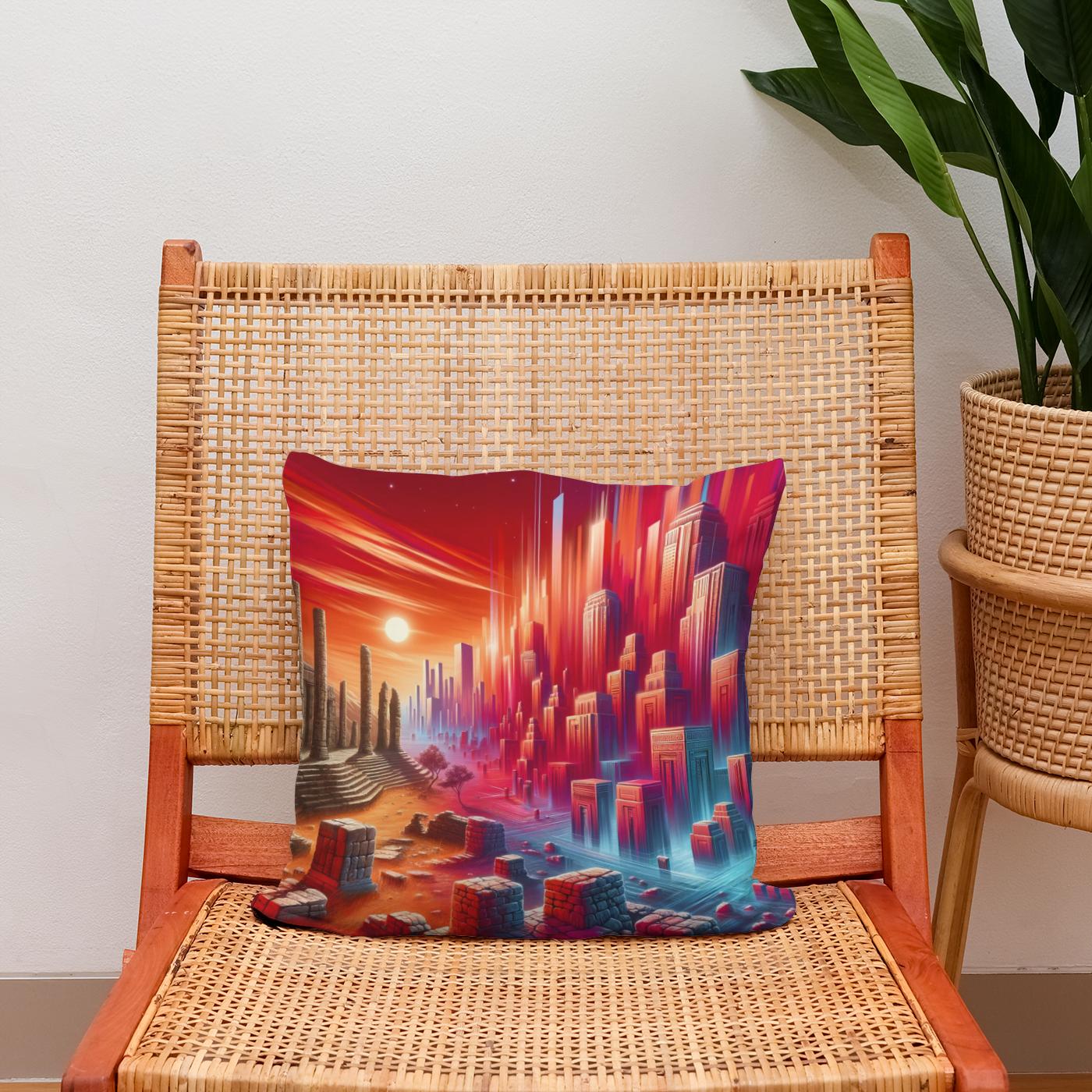Crimson Epochs Cotton Cushion