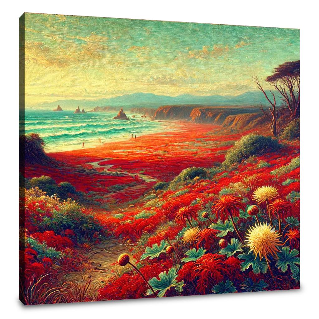 Victorian Red Beach Canvas