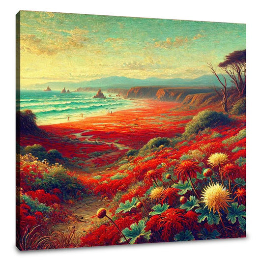 Victorian Red Beach Canvas