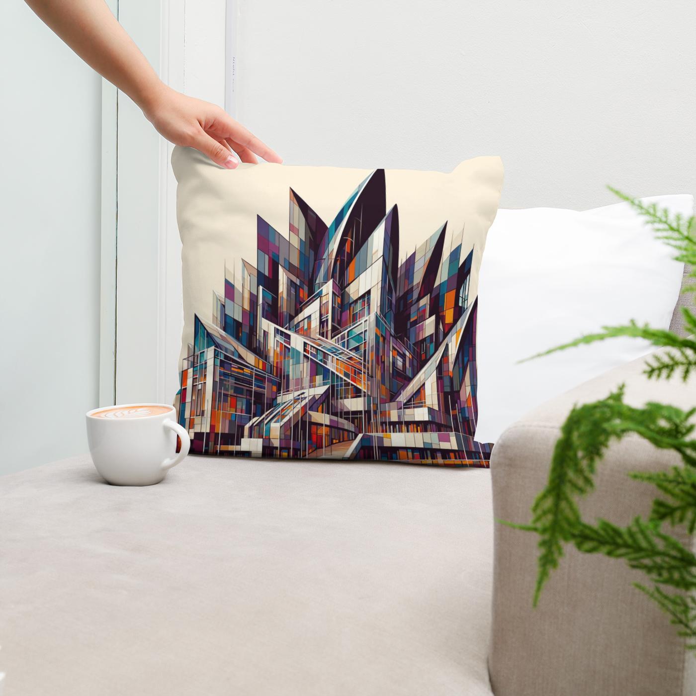 Edinburgh Scottish Parliament Abstract Vision Cotton Cushion