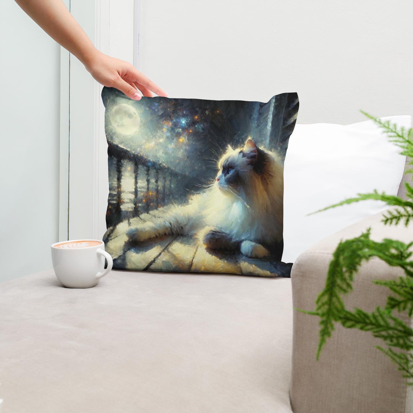 Moonlit Serenity Cotton Cushion