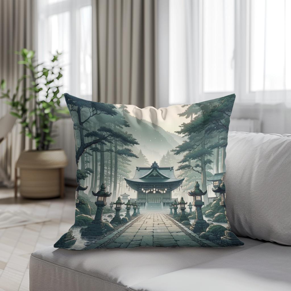 Misty Shrine Cotton Cushion