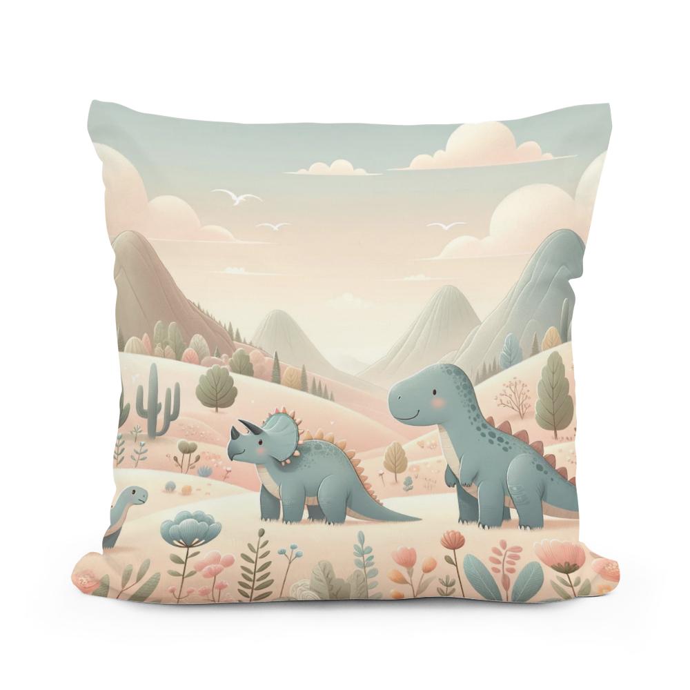 Dinosaur Meadow Cotton Cushion