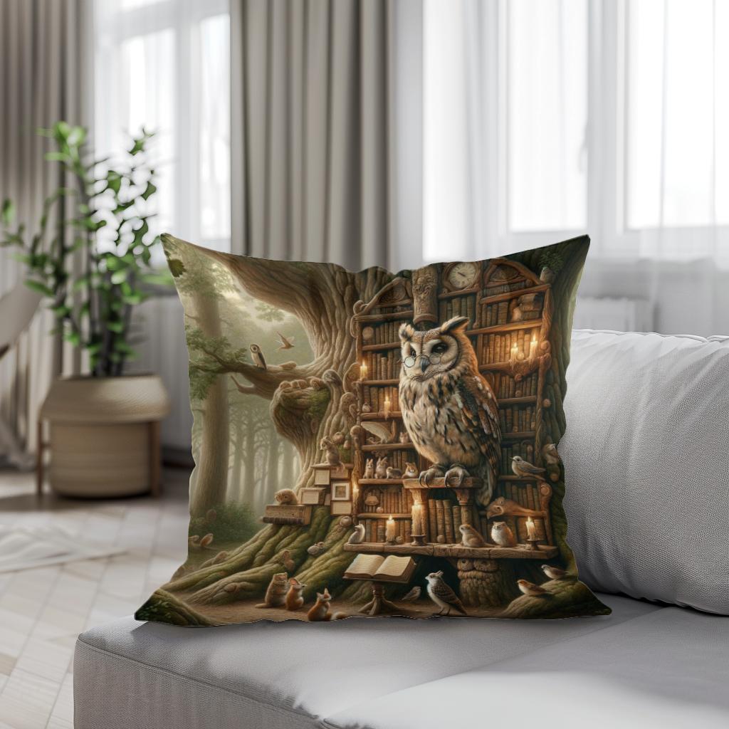 Enchanted Owl Cotton Cushion