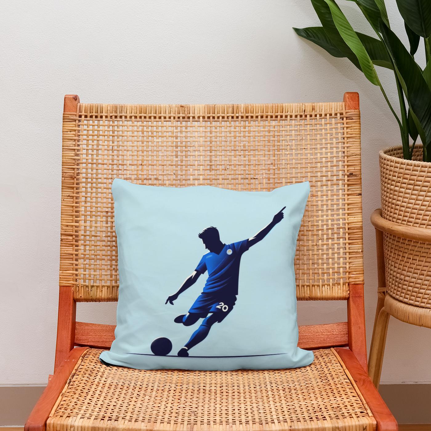 Royal Blue Strike Cotton Cushion