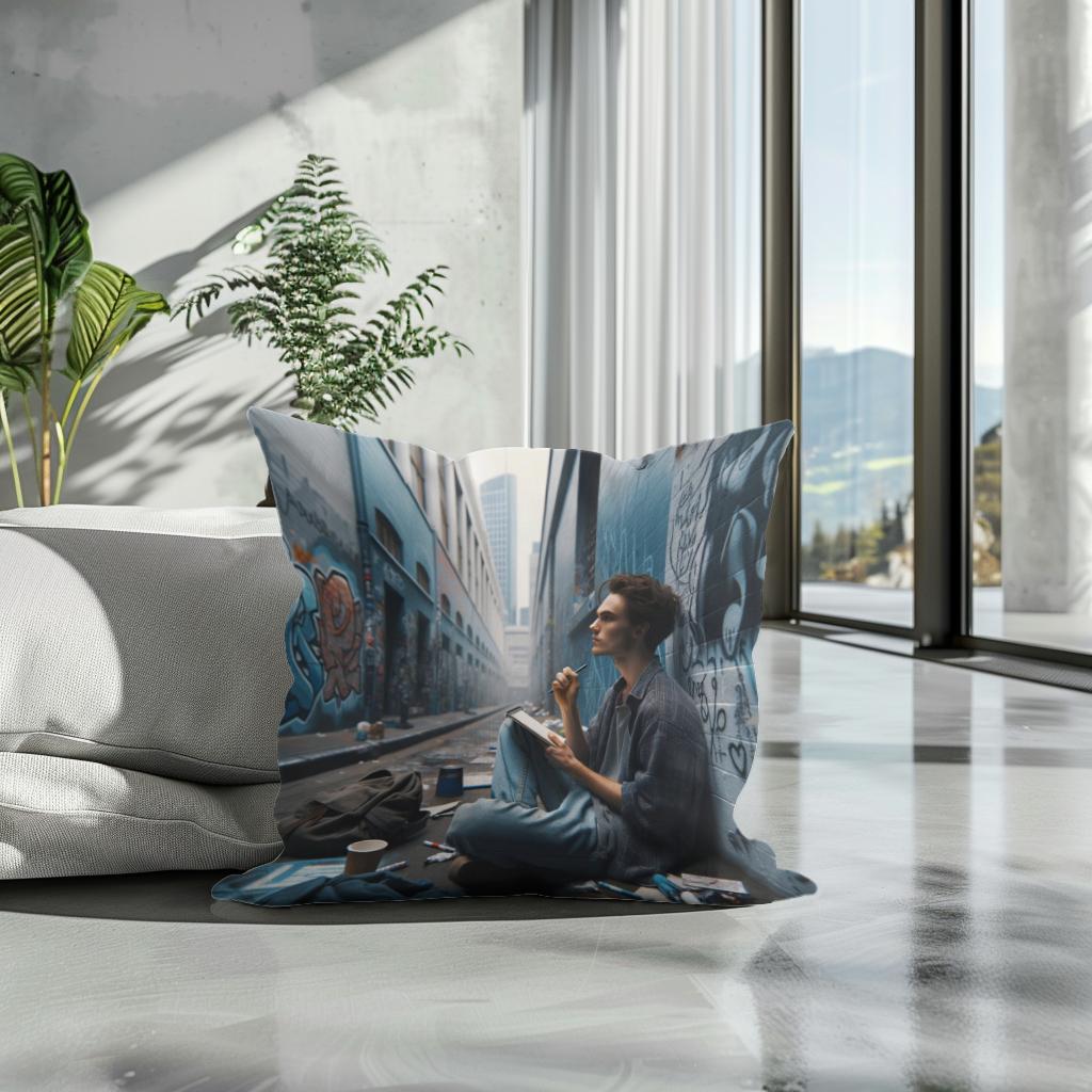 Urban Poetry Cotton Cushion