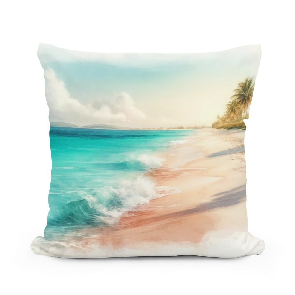 Idyllic Beach Cotton Cushion