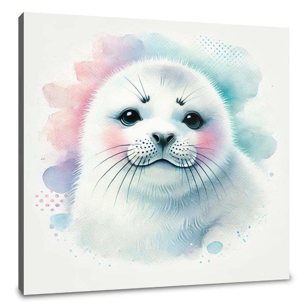 Smiling Harp Seal Canvas