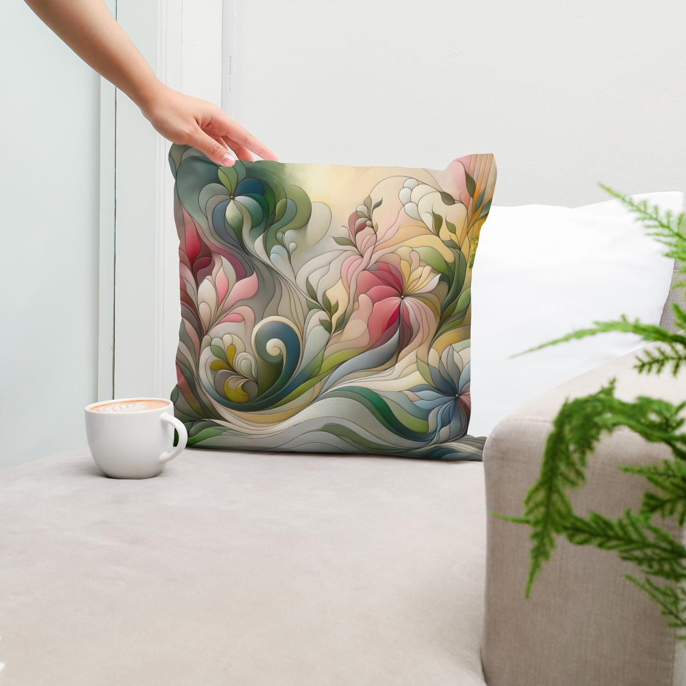 Blooming Abstraction Cotton Cushion