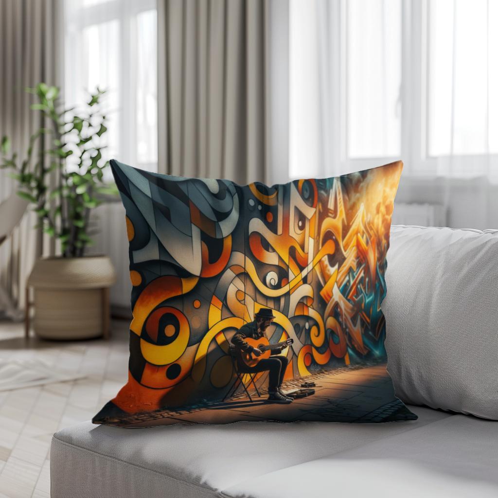 Melody of the Streets Cotton Cushion
