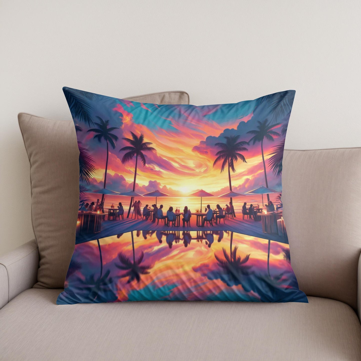 Summer Beach Bar Bliss Cotton Cushion