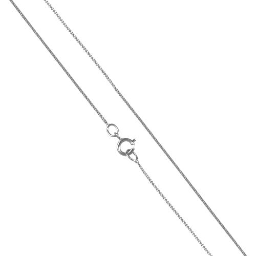 9ct White Gold Diamond Curb Cut Chain