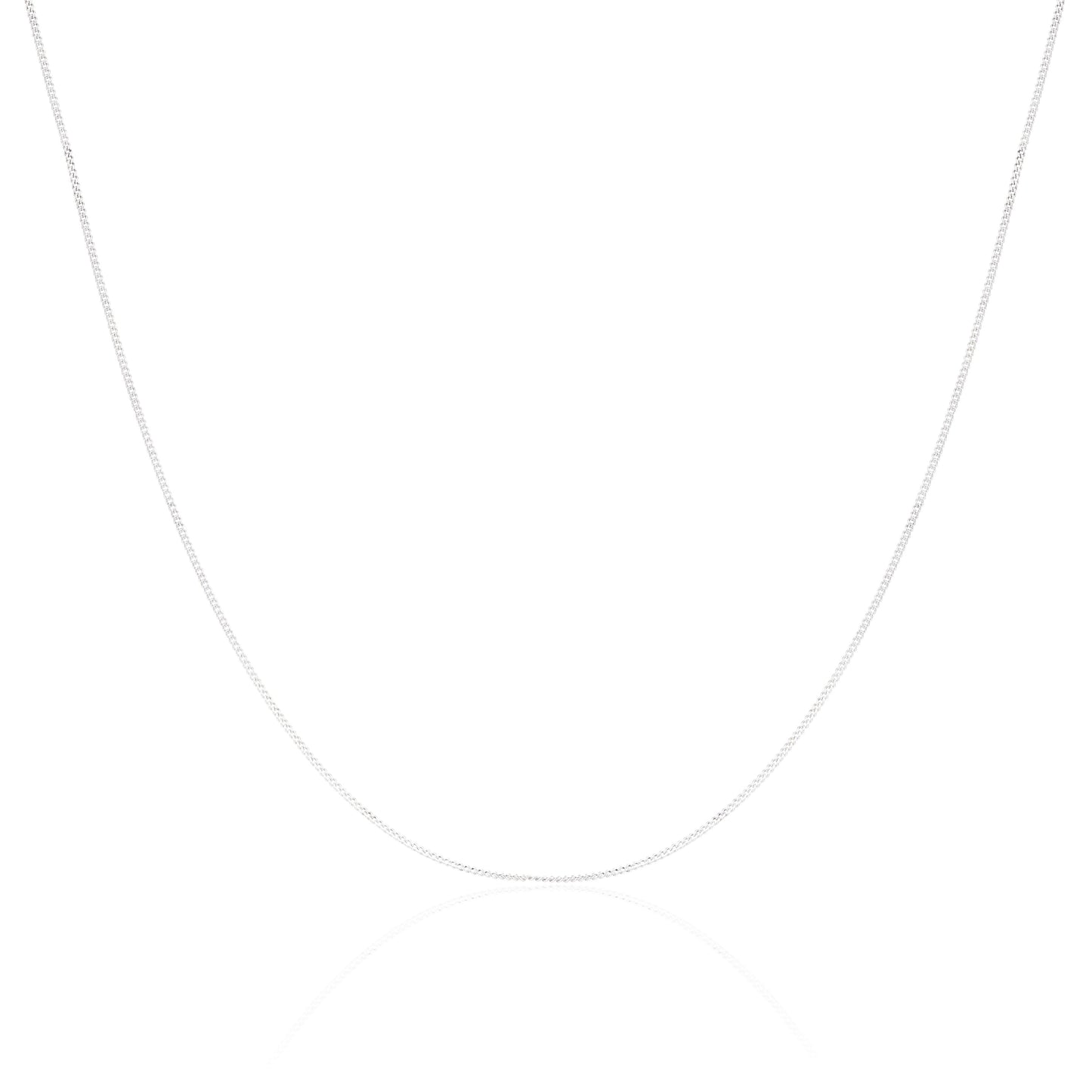 9ct White Gold Diamond Cut Curb Chain