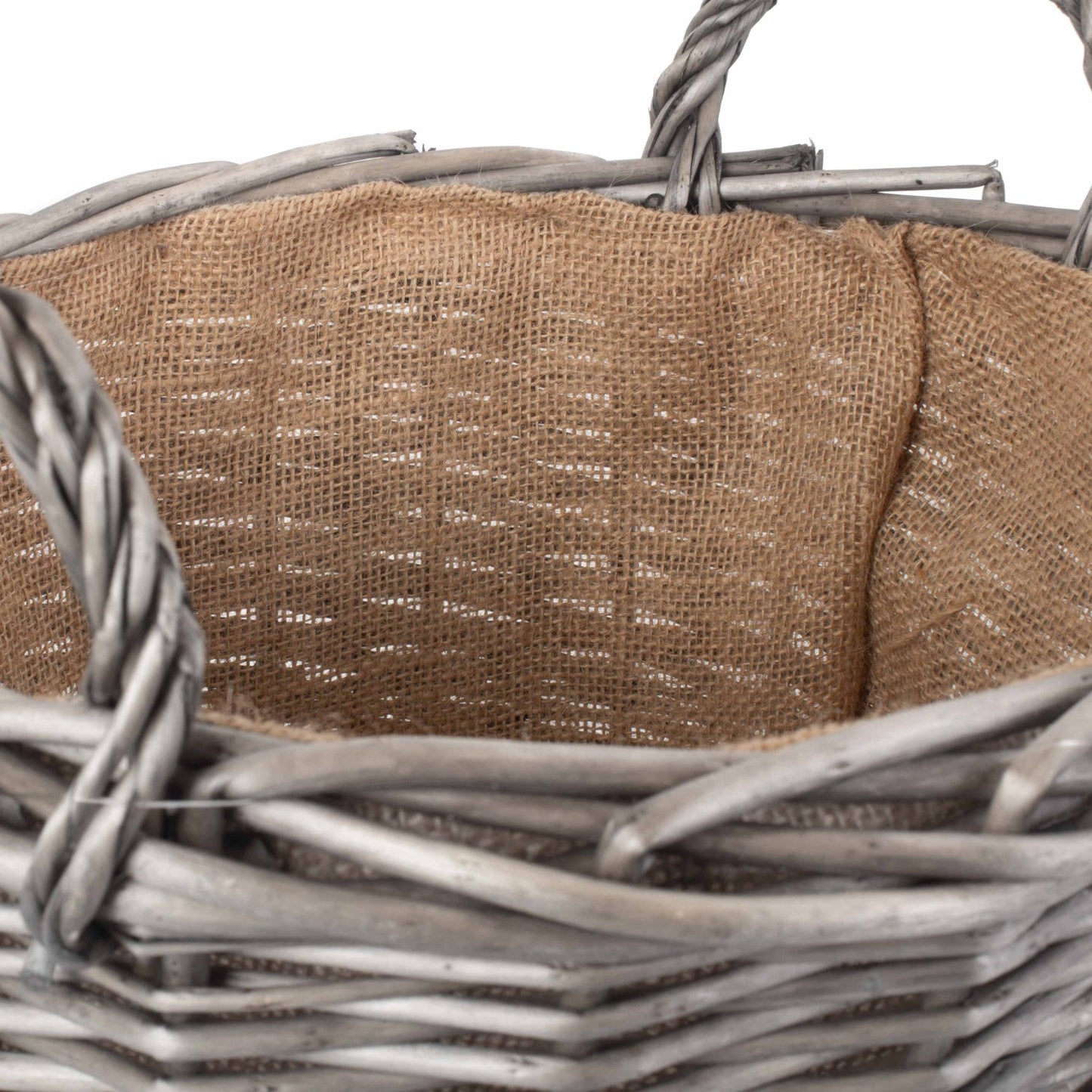 Medium Round Lined Wicker Log Basket