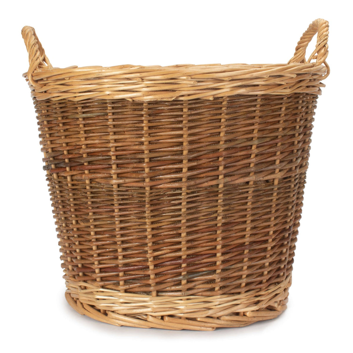 Medium Unpeeled Log Basket With Lining