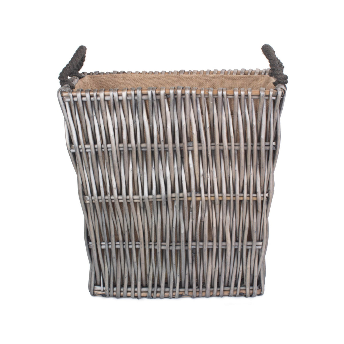 Small Grey Rectangular Log Basket