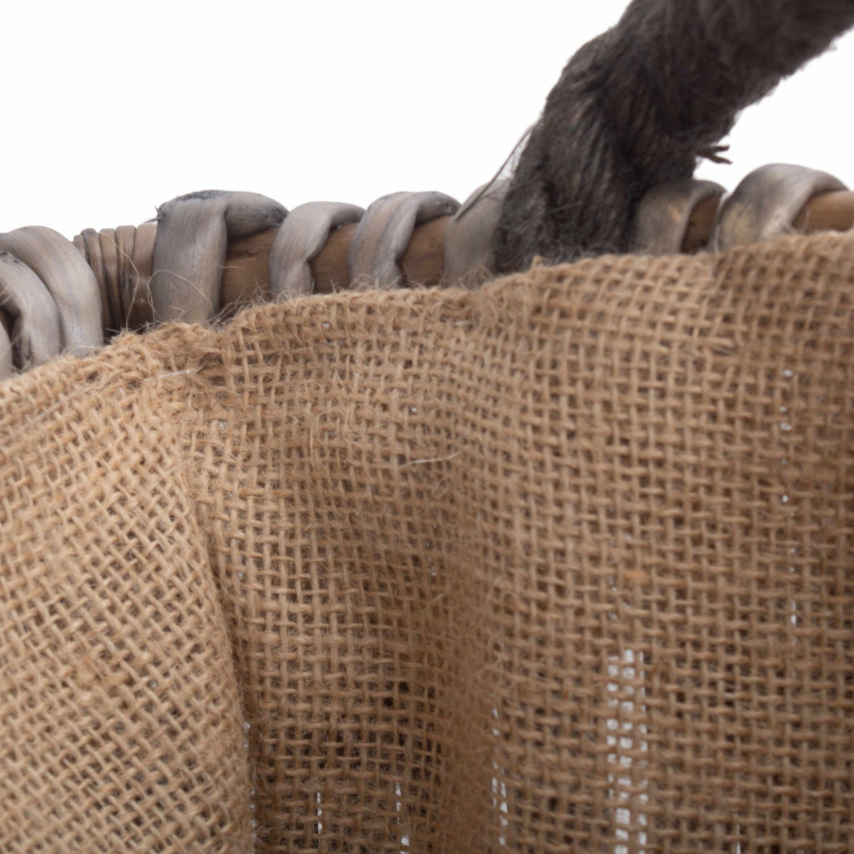 Small Grey Rectangular Log Basket