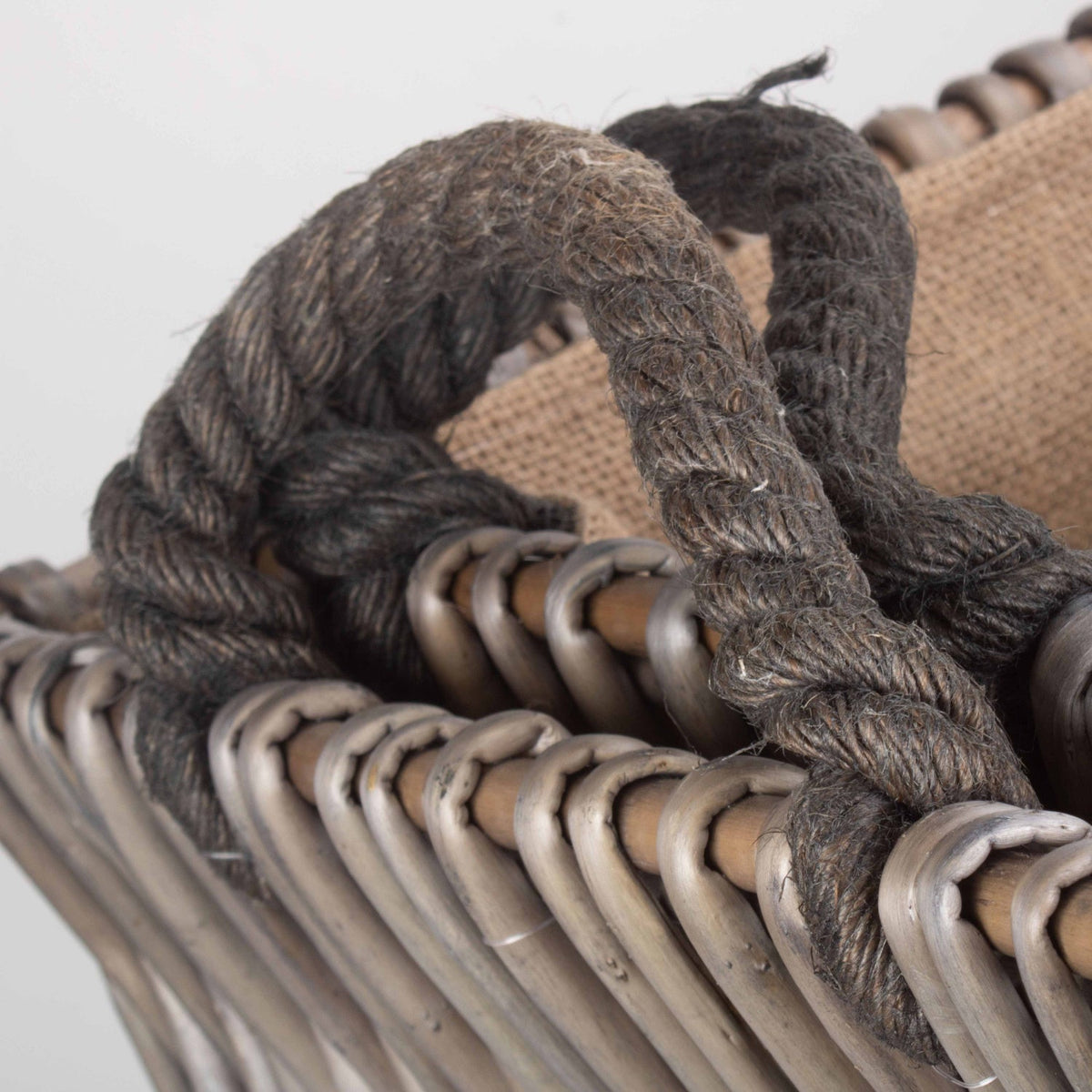 Rectangular Grey Log Basket Set 2