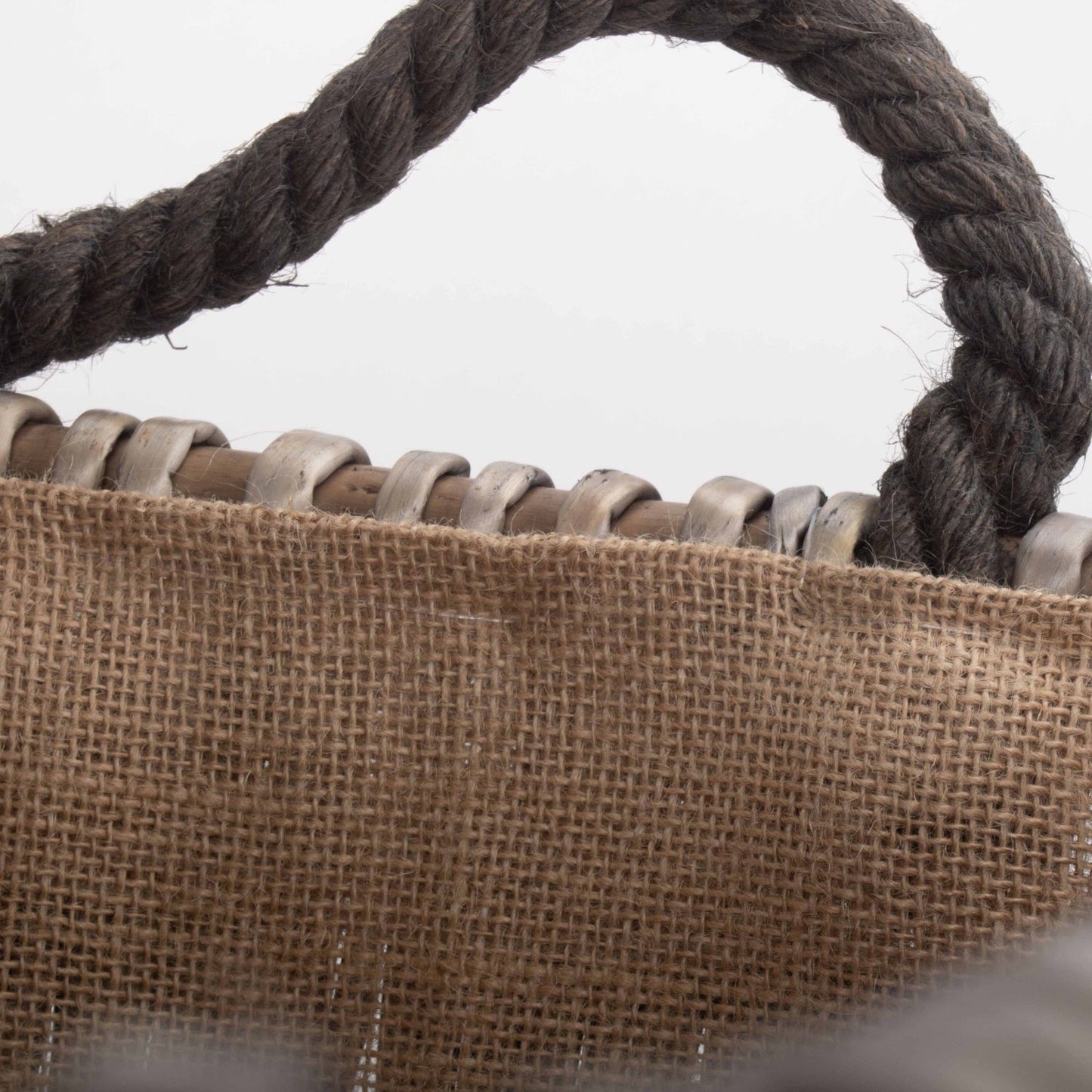 Large Grey Rectangular Log Basket
