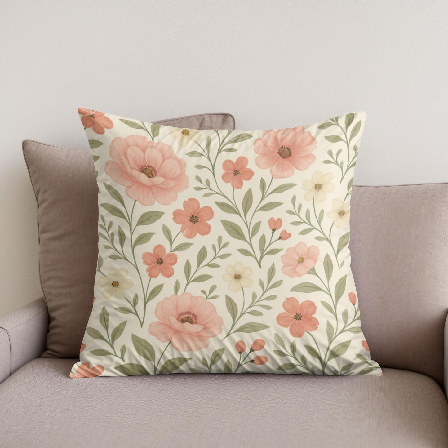 Blush Meadow Cotton Cushion