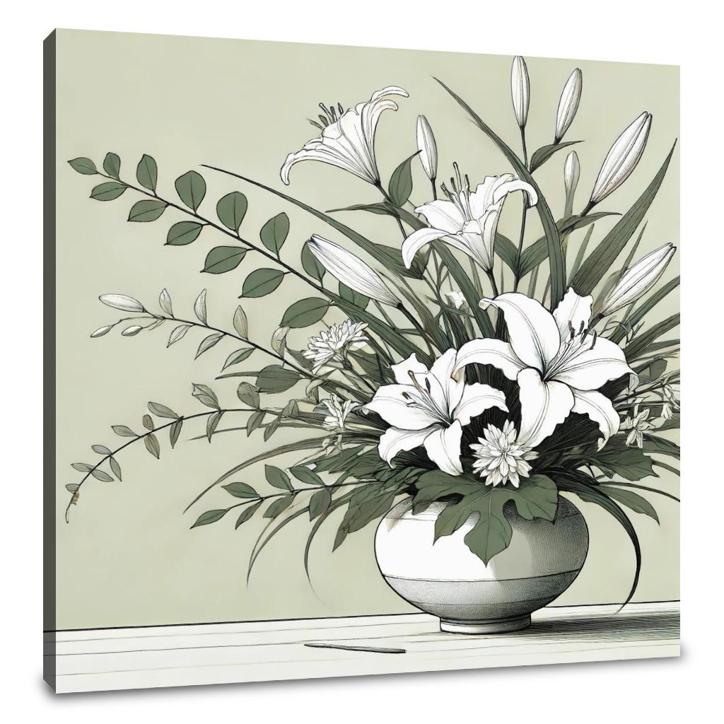 Elegant Ikebana Canvas
