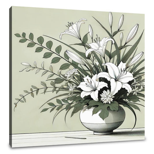 Elegant Ikebana Canvas