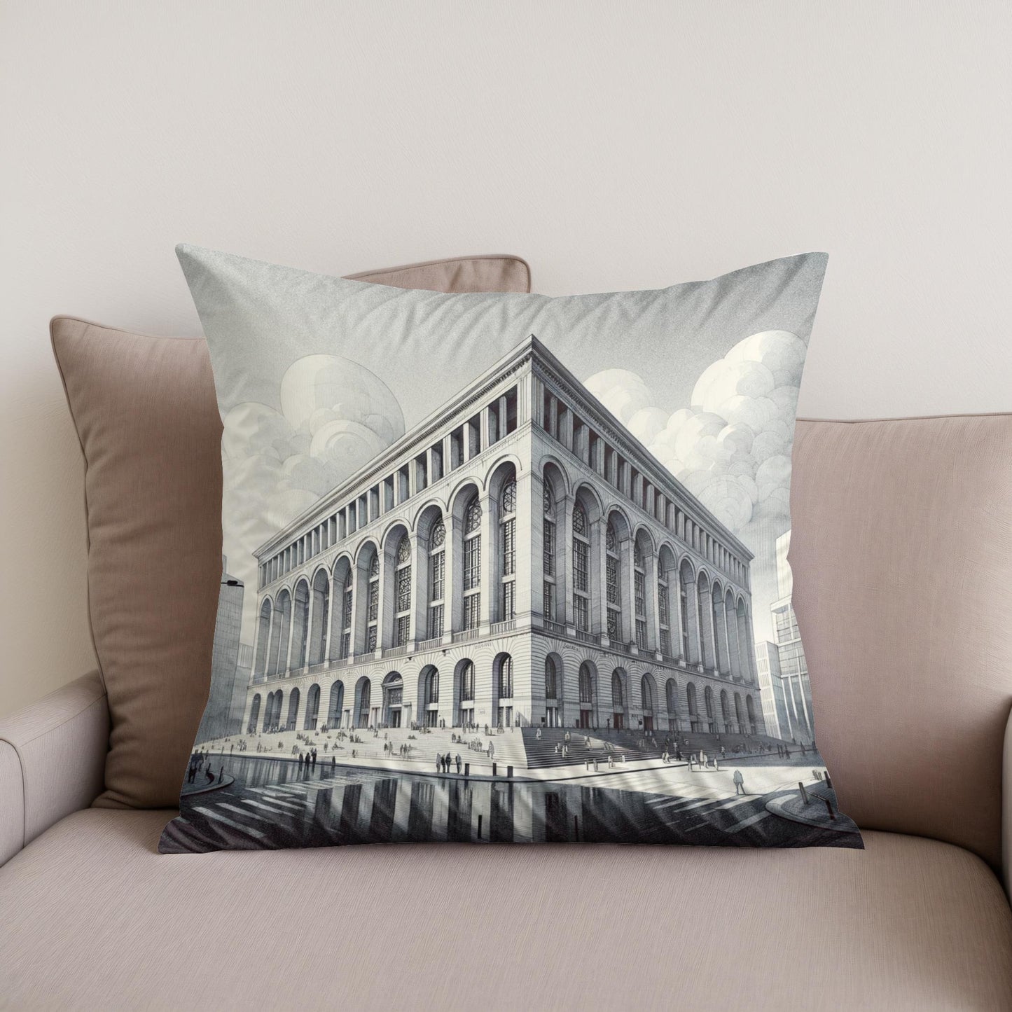 Manchester Central Library Monumental Cotton Cushion
