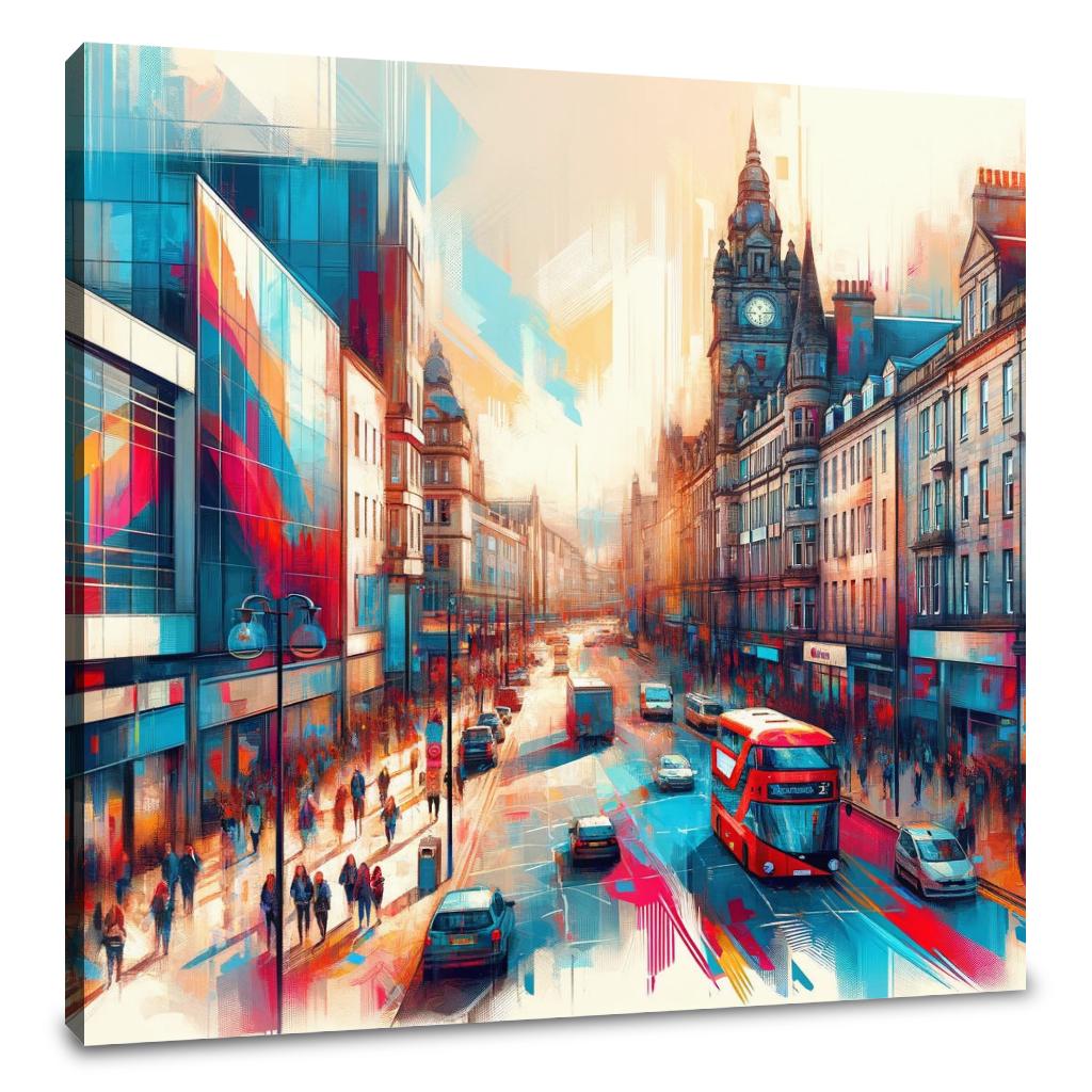 Aberdeen's Union Street Vibrance Canvas