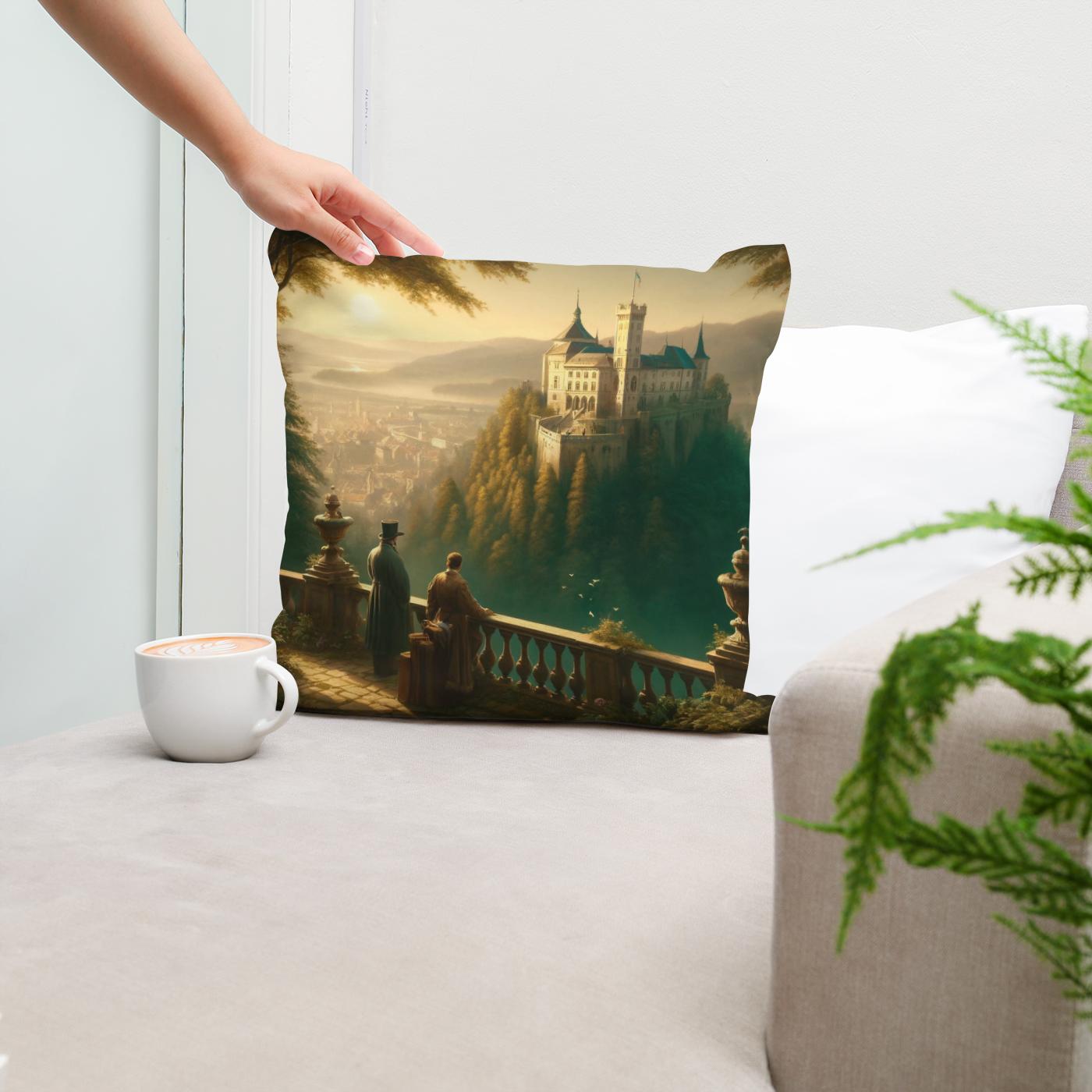 Morning Majesty at Ljubljana Castle Cotton Cushion