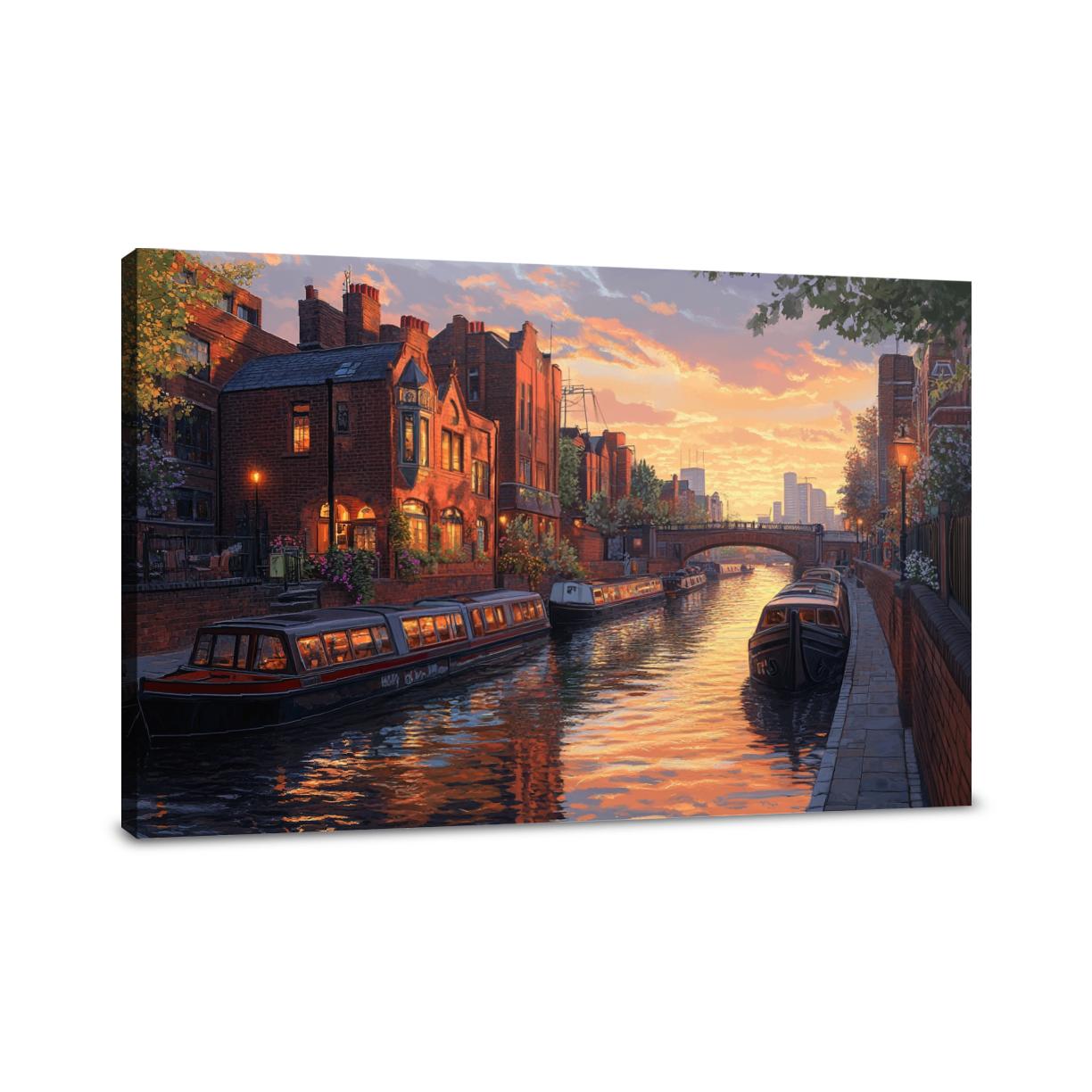 Birmingham Canal Sunset Harmony Canvas