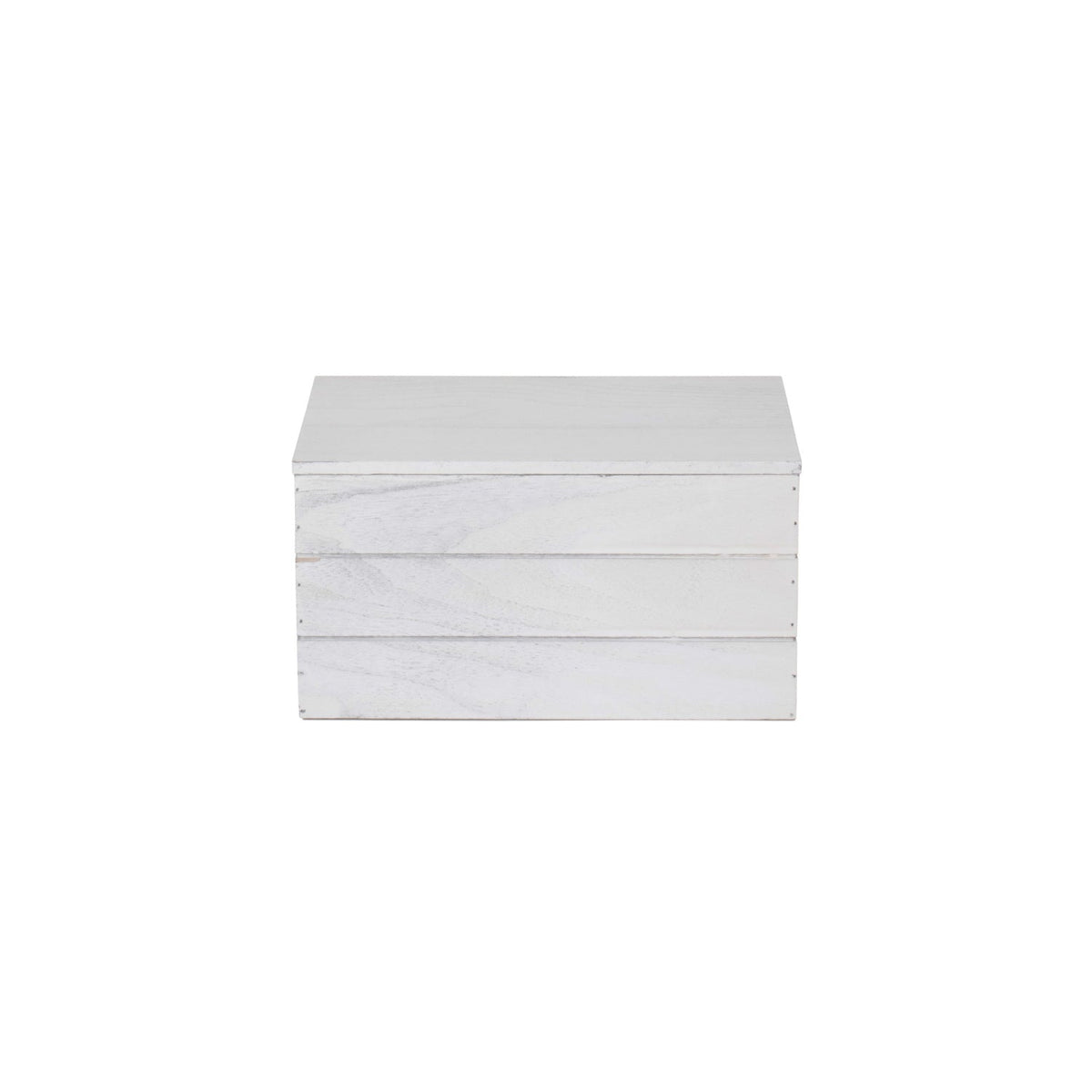 Small Vintage White Wash Heart Cut-Out Box with Lid