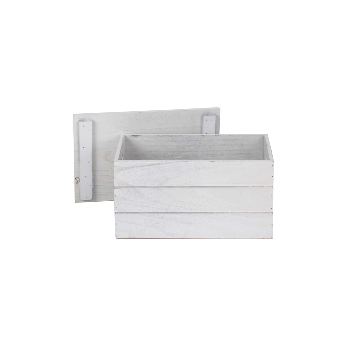 Small Vintage White Wash Heart Cut-Out Box with Lid