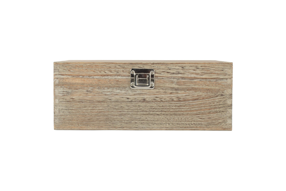 12 Inch Oak Effect Wooden Keepsake Box