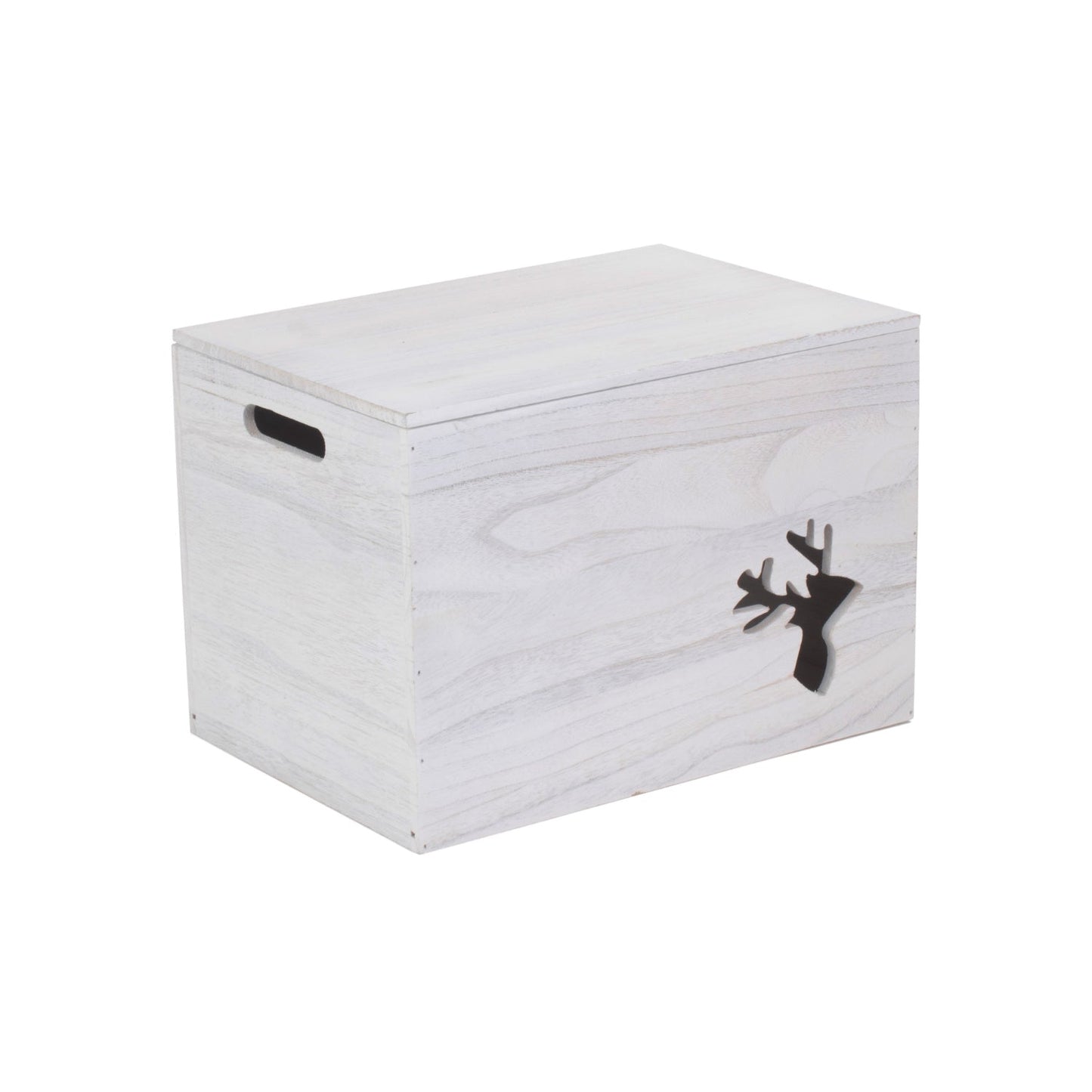 Reindeer Cut-Out Wooden Box with Lid