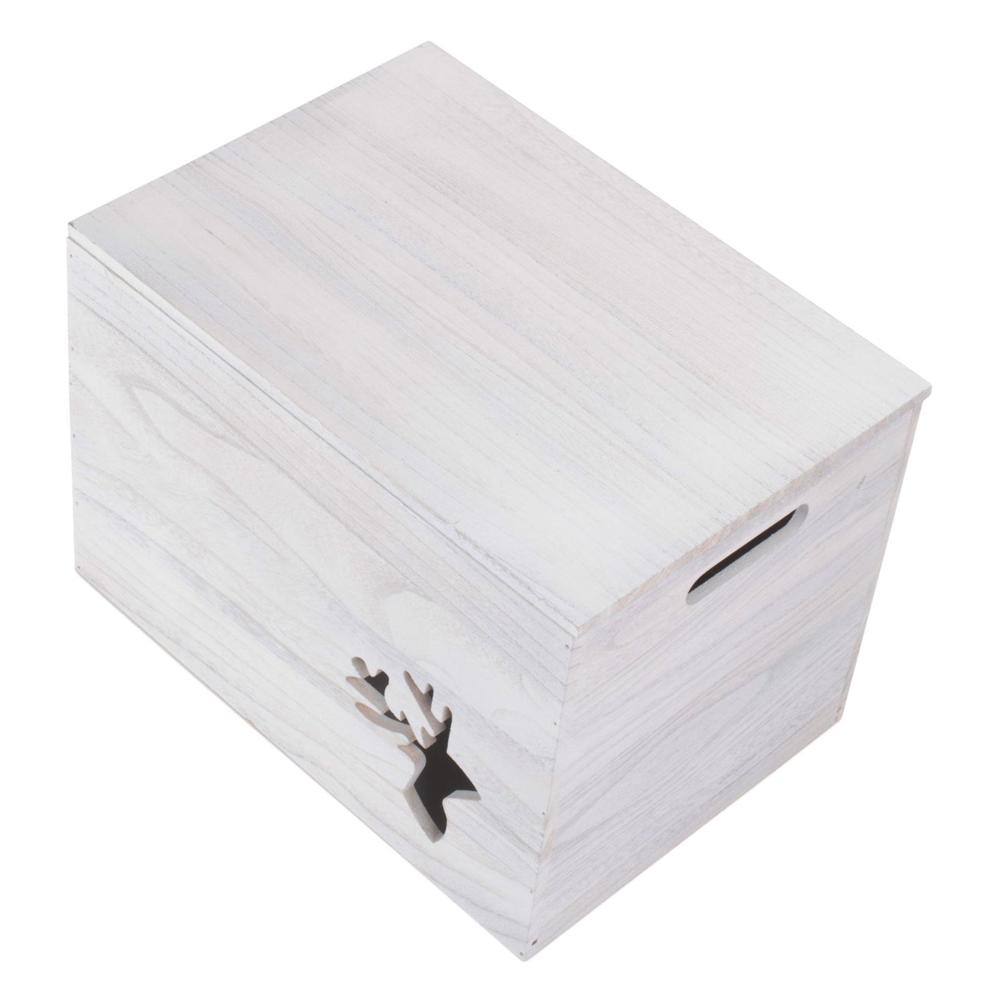 Reindeer Cut-Out Wooden Box with Lid