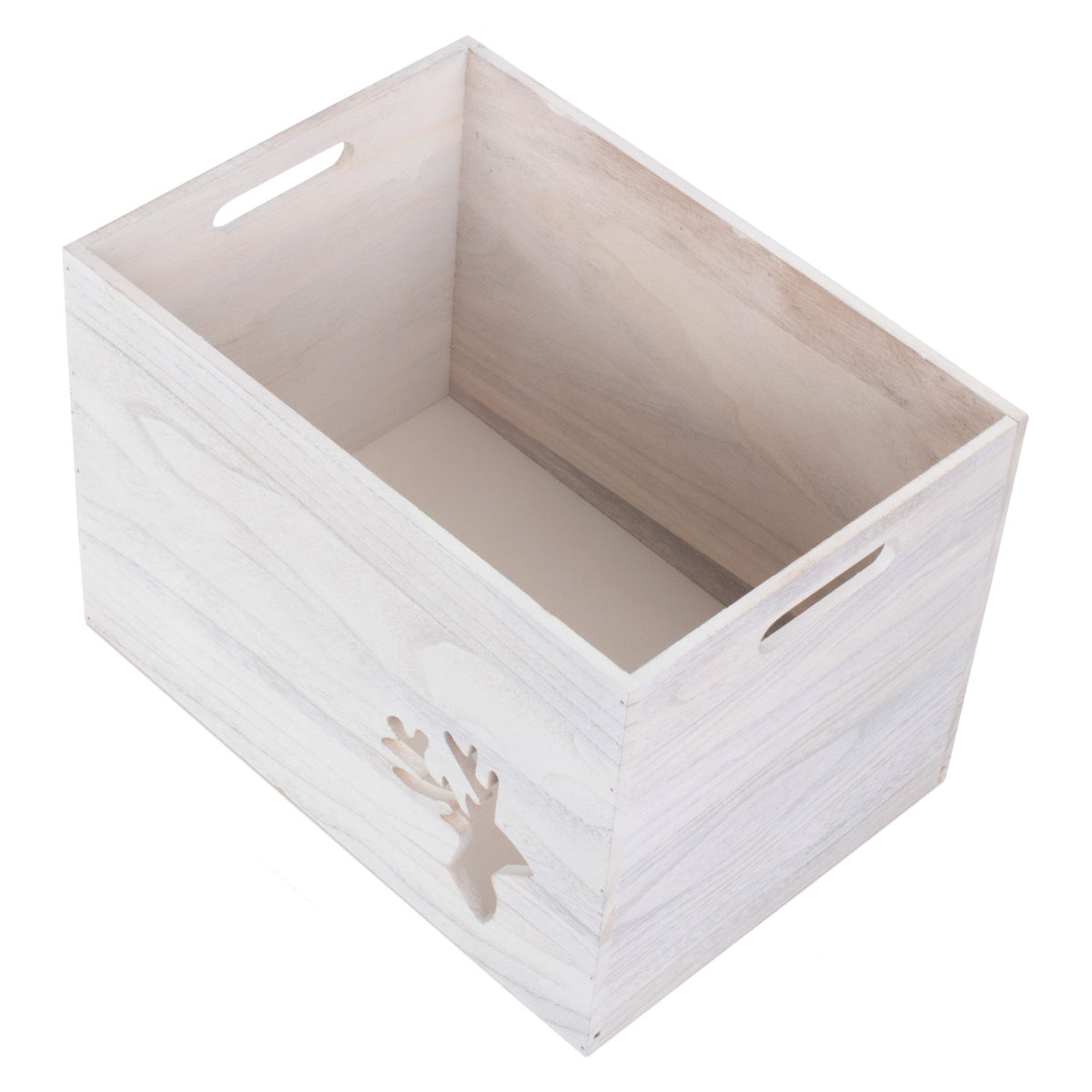 Reindeer Cut-Out Wooden Box with Lid